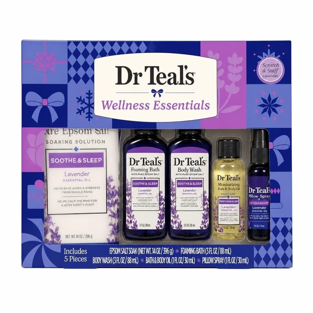 Dr Teal's Soothe & Sleep Wellness Essentials Gift Set 5 Piece Set Bath Oil